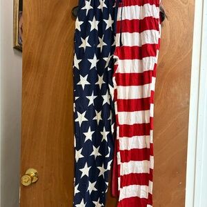 Patriotic Star and Stripe Lounge Pants Adult size S NWT